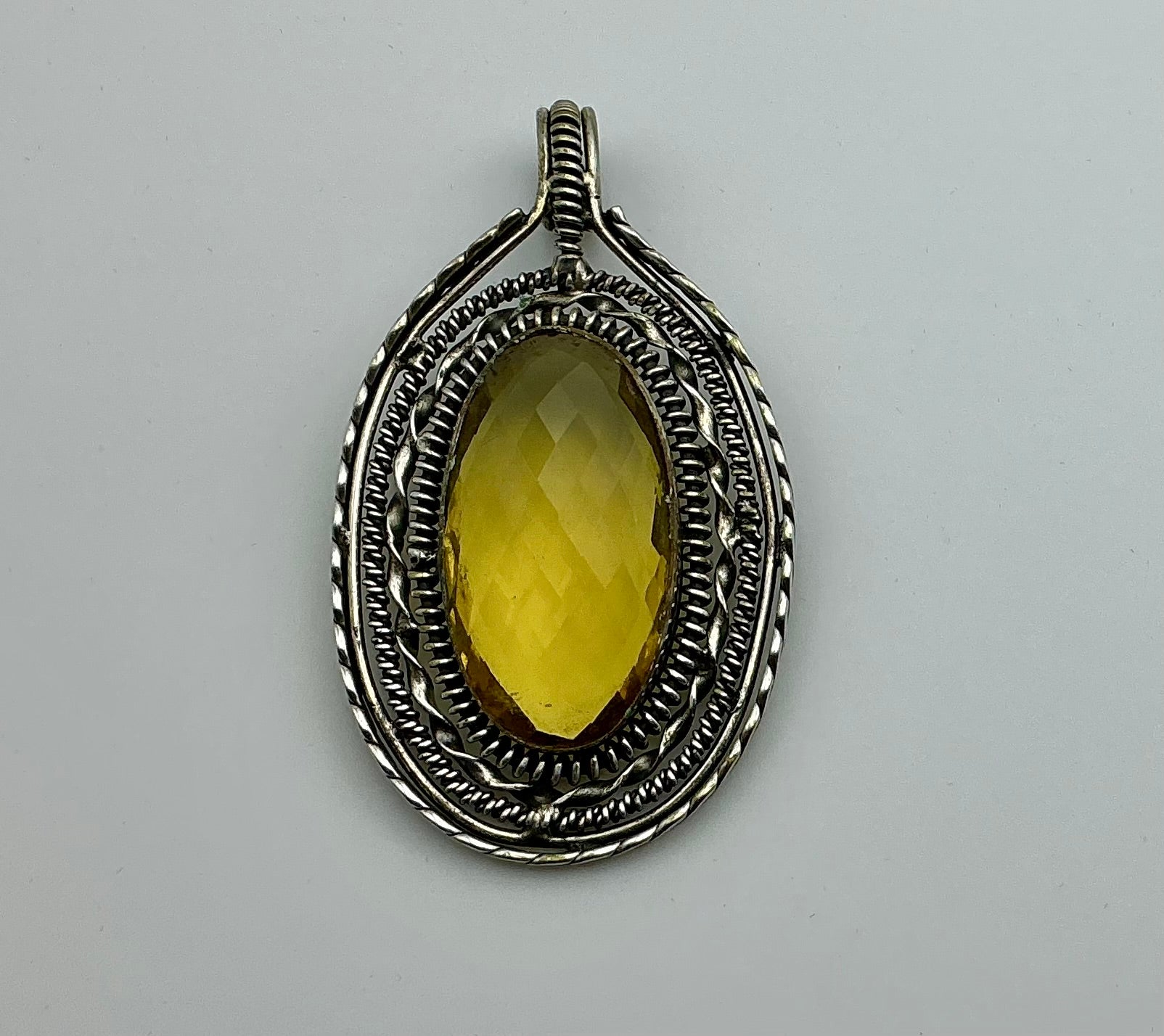 Yellow Sterling Crystal Pendant