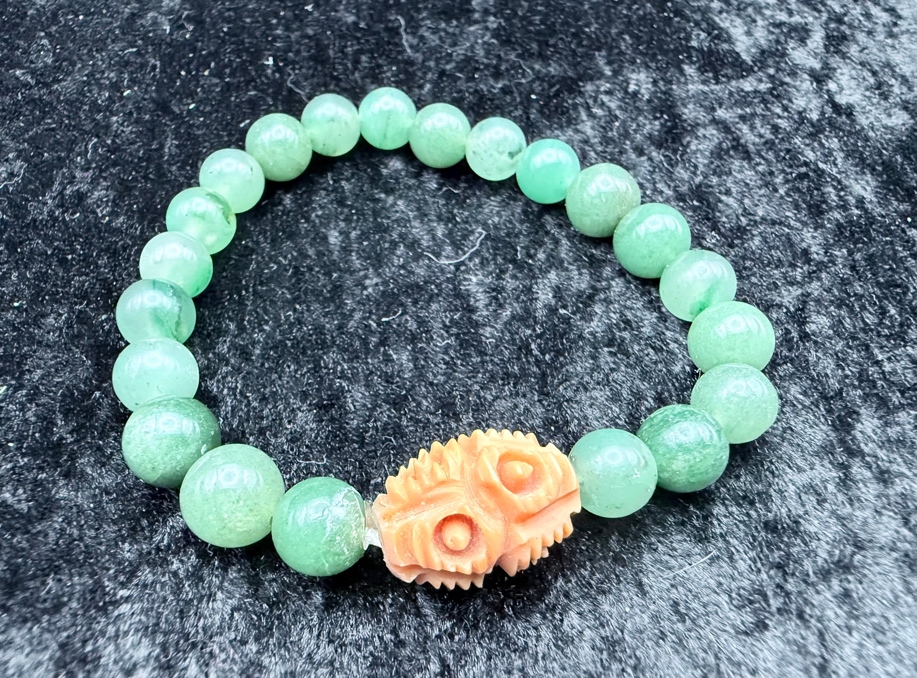 Green Moss Agate Beaded Bracelet