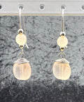 Frosted Pink Glass Earrings