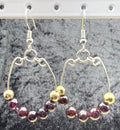 Garnet Two Tone Loop Earrings