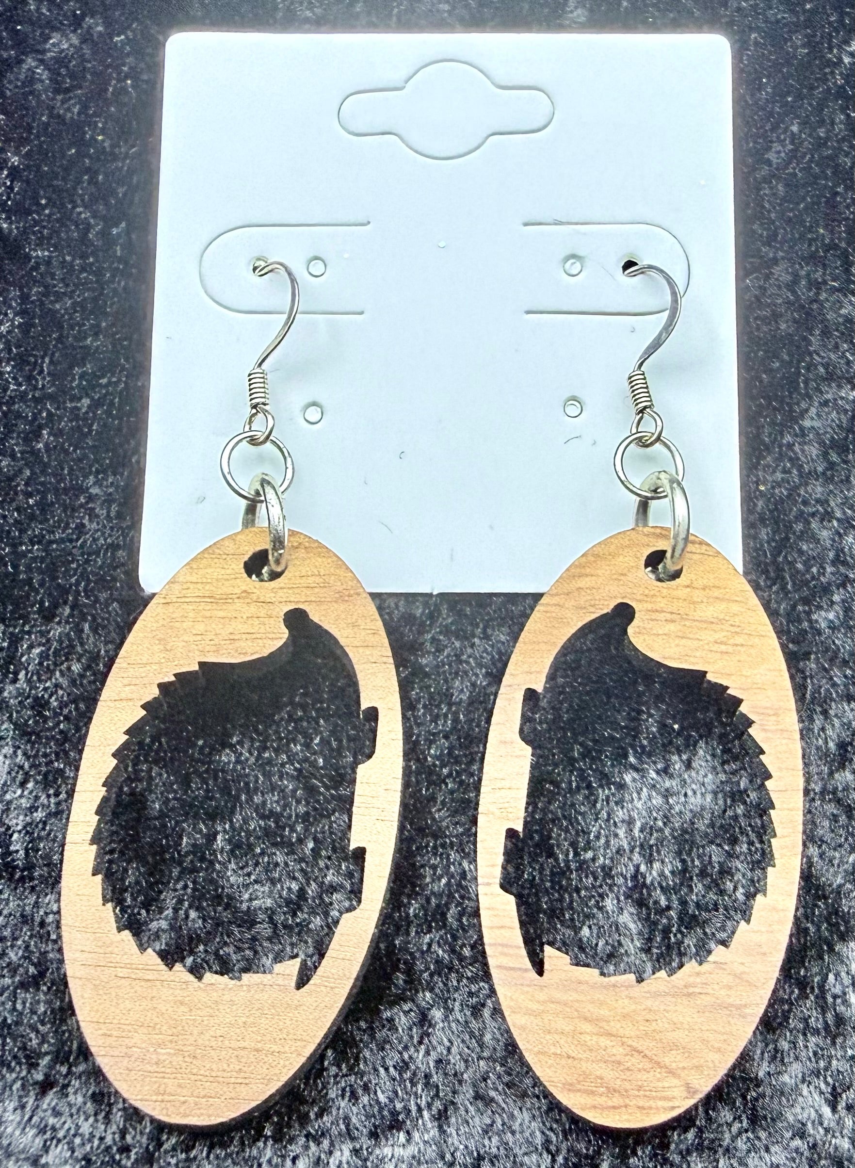 Oval Drop Hedgehog Earrings